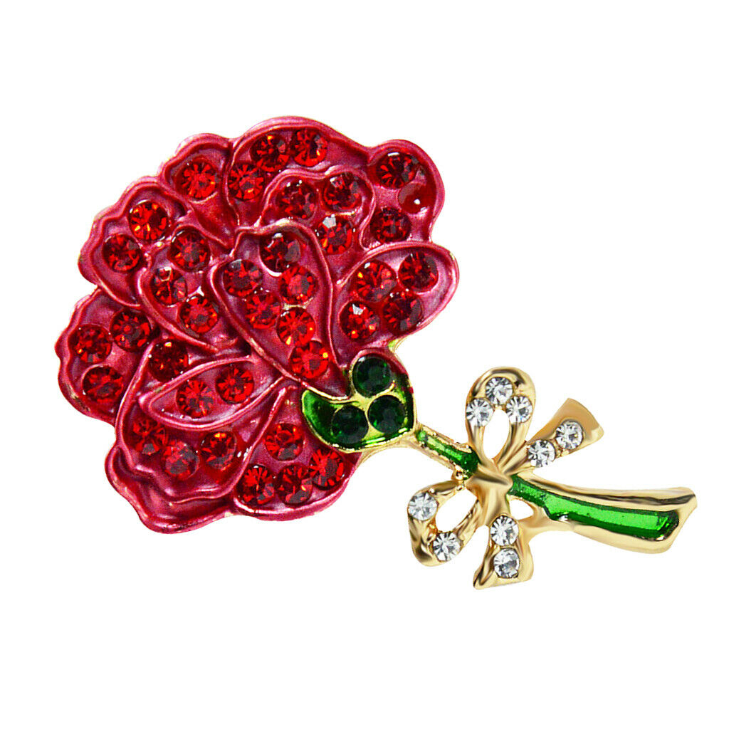 Women Metal Alloy Carnation Flower Brooch Lapel Pin Collar Tips