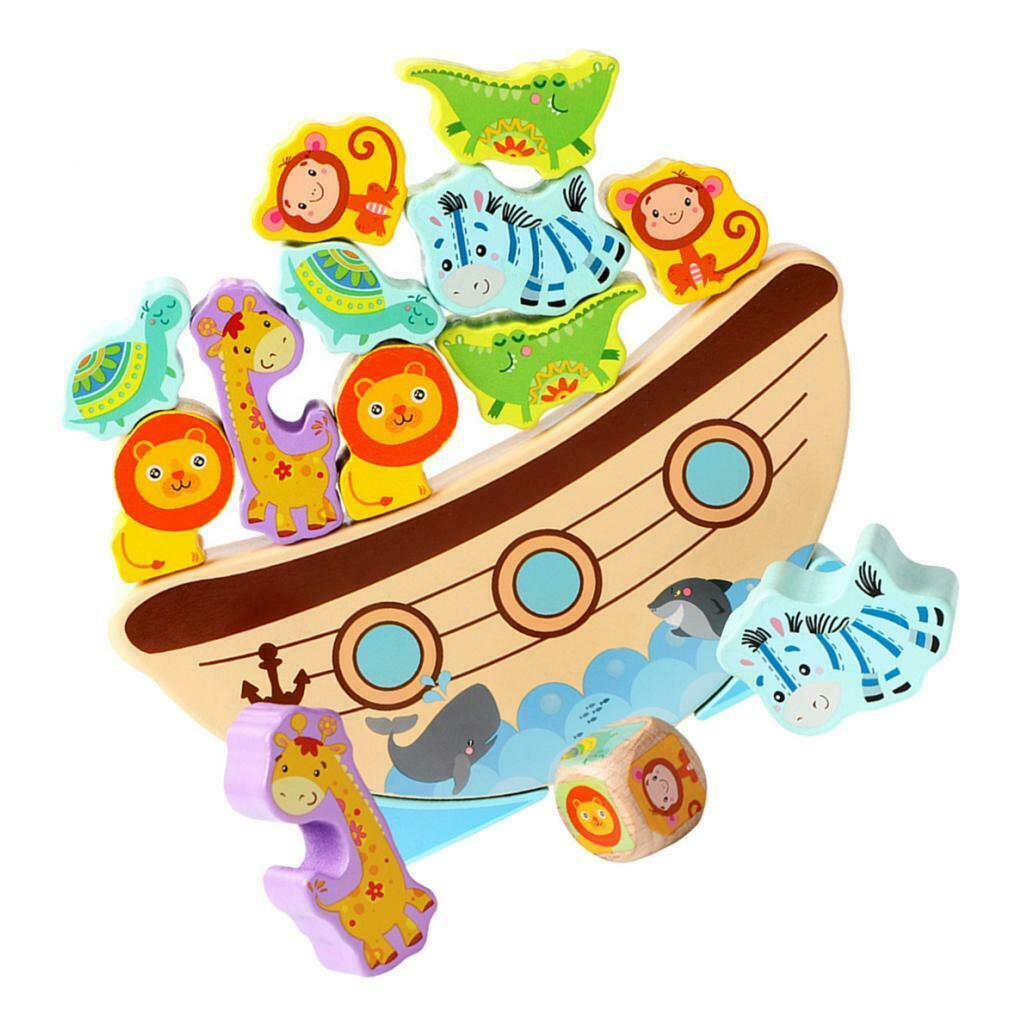 Wooden Block Cartoon Wooden Block Balancing Animal