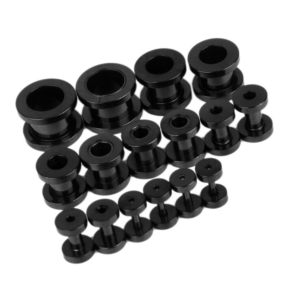 16PCS Stainless Steel   Tunnels Ear Connects to Expander Stretcher Drilling