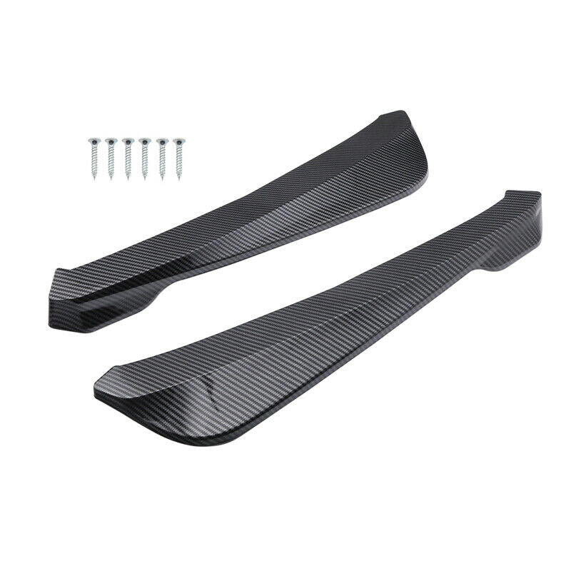 2Pcs Carbon fiber Color Universal Car Bumper Spoiler Rear Lip  Wrap Angle Shovel