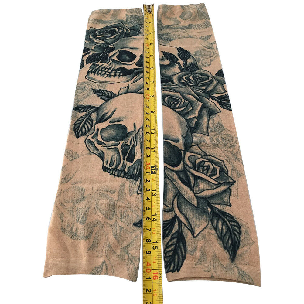 Fashion Nylon Temporary Tattoo Sleeve Arm Stockings Tatoo For Men Women 10 PCS