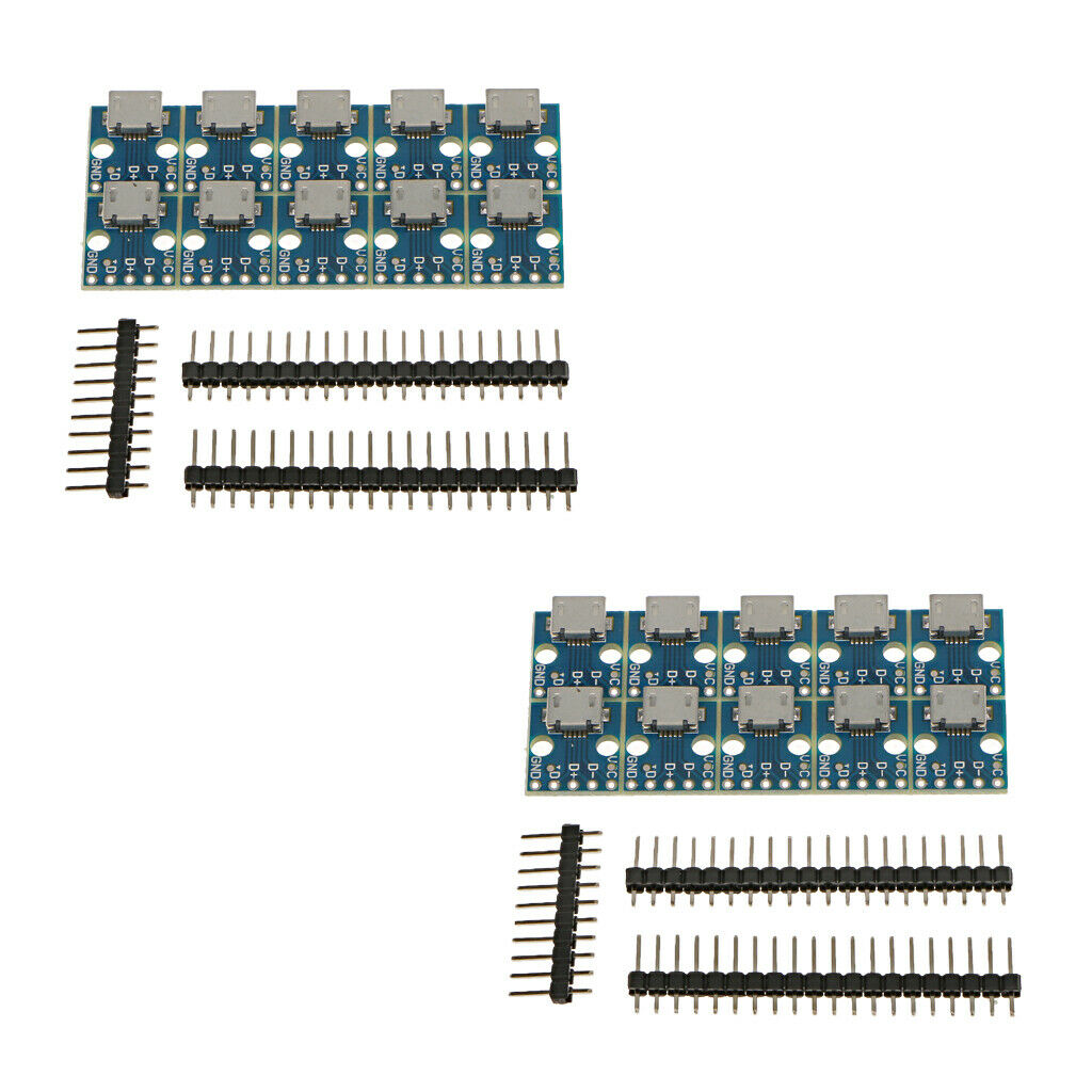 20x B Type Female MICRO USB to 2.54mm DIP Converter Pinboard 14.5x13x4mm