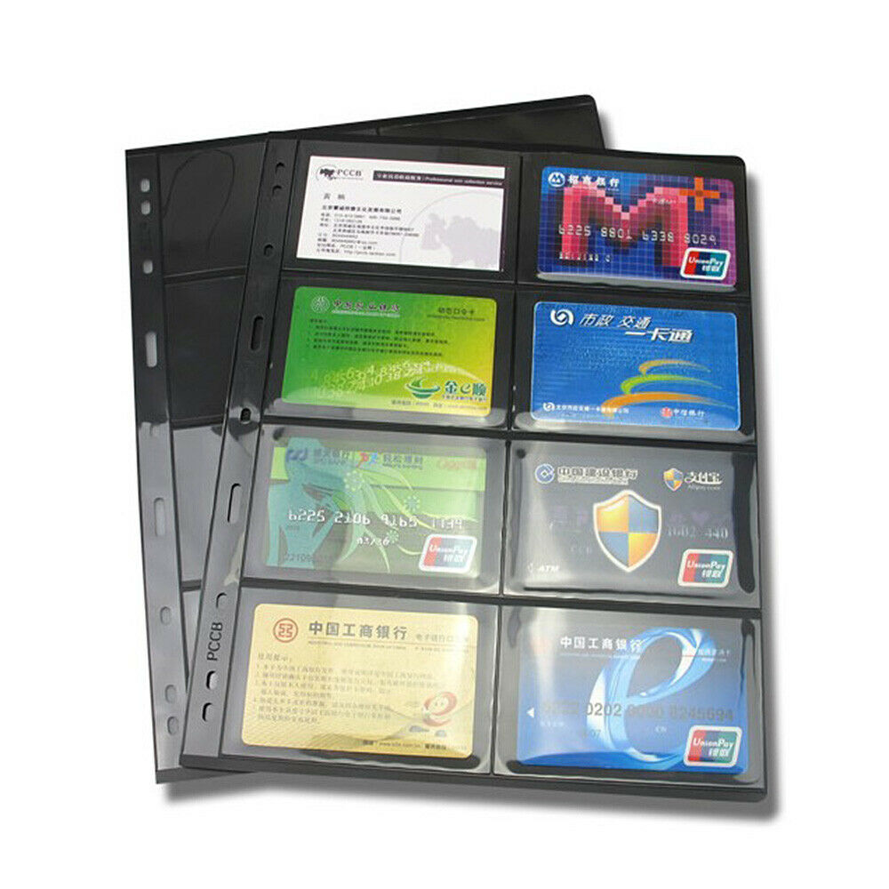 5Pcs 8 Grid Clear Double Sided Stamp Album Pages Coin Collection Storage Holder