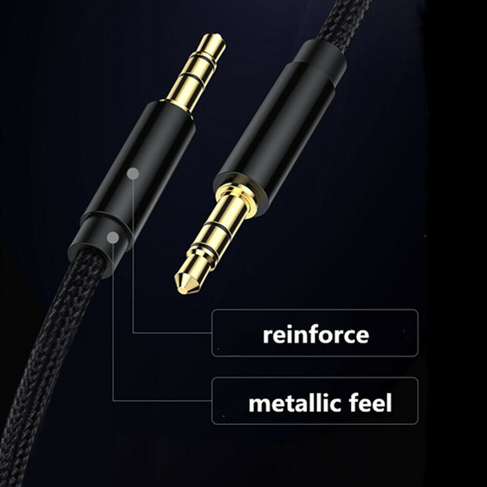 For Headphones Car Aux Cable 3.5 Male to Male Auxiliary Audio Nylon Braided Cord