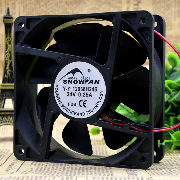 For 1 Pcs SNOWFAN YY12038H24S Fan 24V 0.25A 2 Pin 120*120*38mm