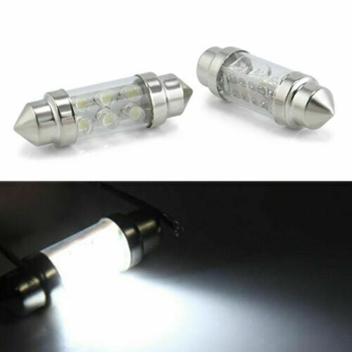 2pcs 36mm 6 LED Pure White Car Festoon Interior Dome C5W Light Lamp Bulb DC 12V