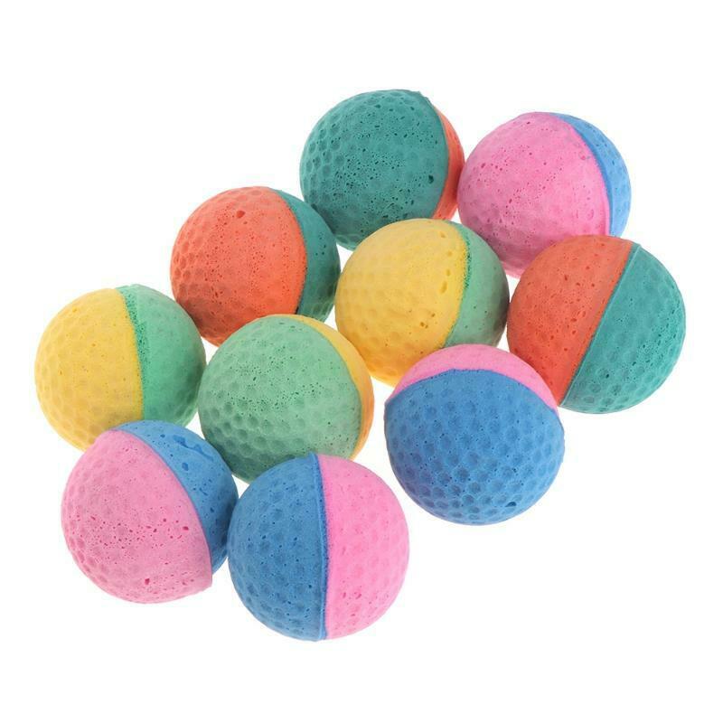 10x Pet Toys Latex Balls Colorful Chew For Dogs Cats Puppy Kitten Soft Elastic