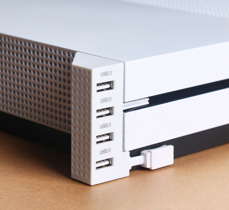 USB Hub for Xbox One S 4 Ports White USB 2.0 Expansion Adapter Charger