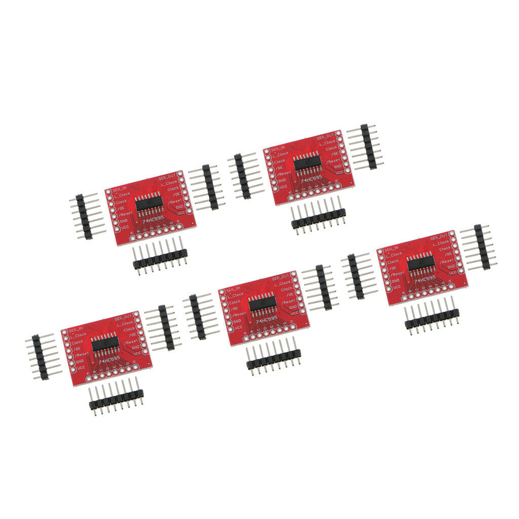 5X 74HC595 Shift Module PCB Circuit IC Chip for Arduino 0.1" Spaced Headers