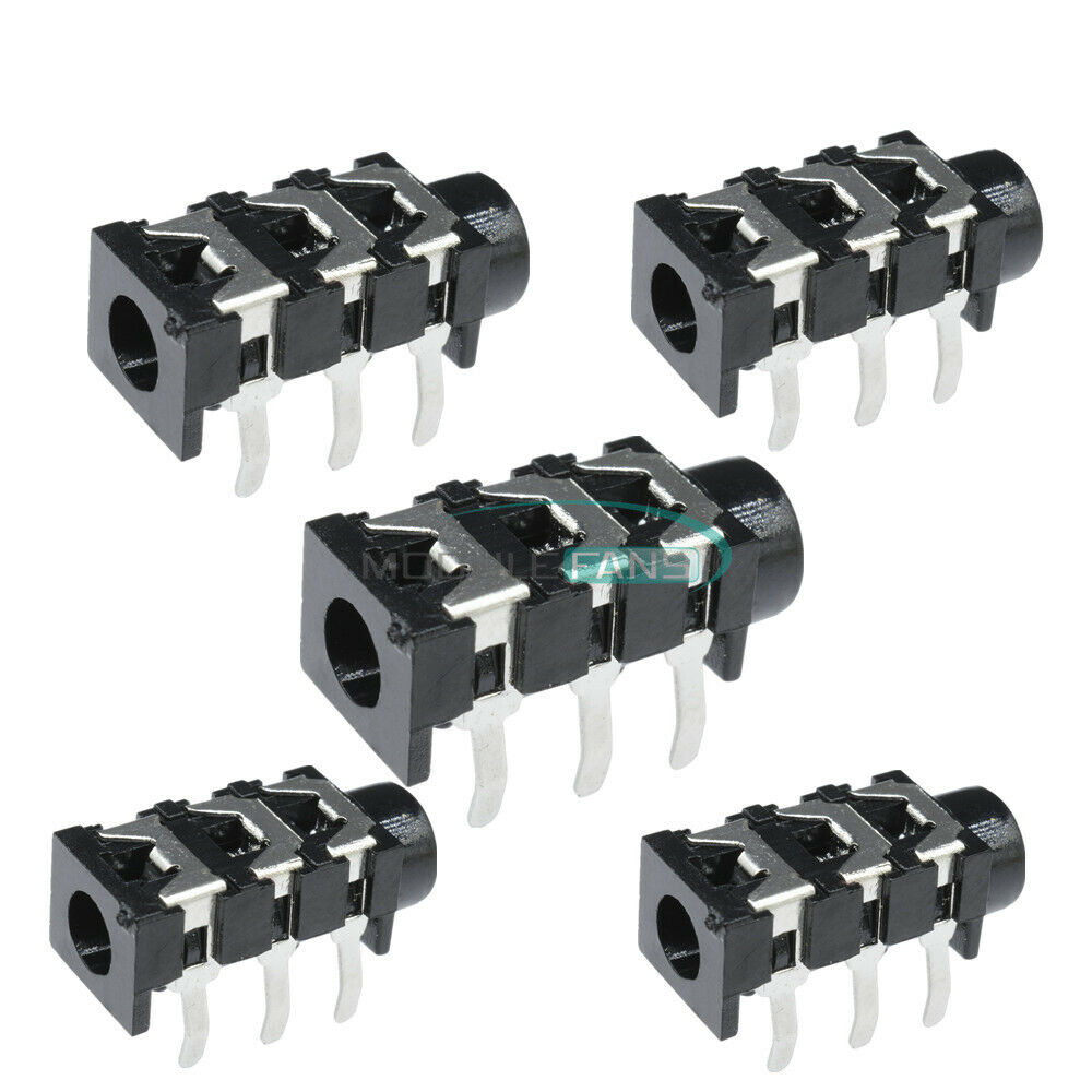 10PCS 5Pin 3.5mm Stereo Headphone Audio Jack Earphone Socket