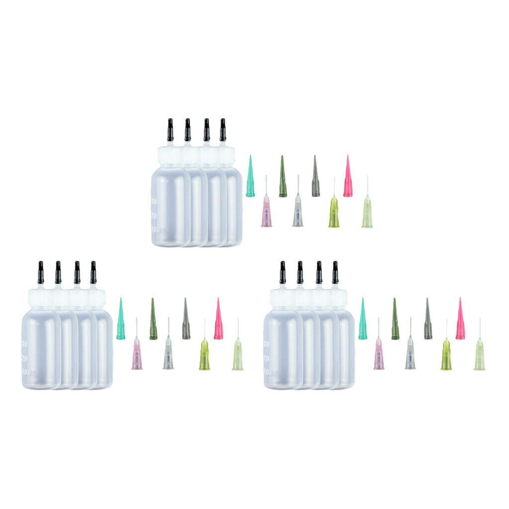 Empty Plastic Tattoo Ink Syringe Bottles with Paint Alcohol Needle Tips