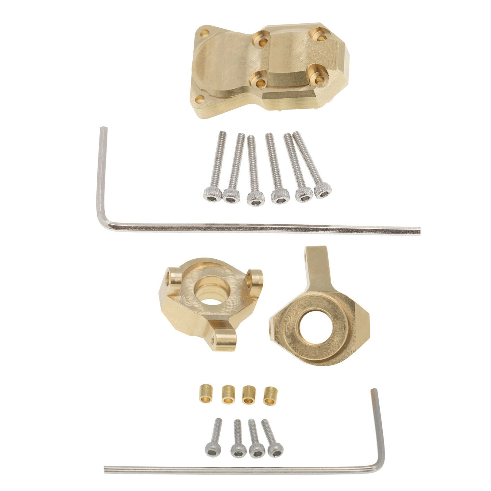 Metal Brass Steering Knuckle Cups Diff Cover Fit for Axial SCX24 1/24 Parts