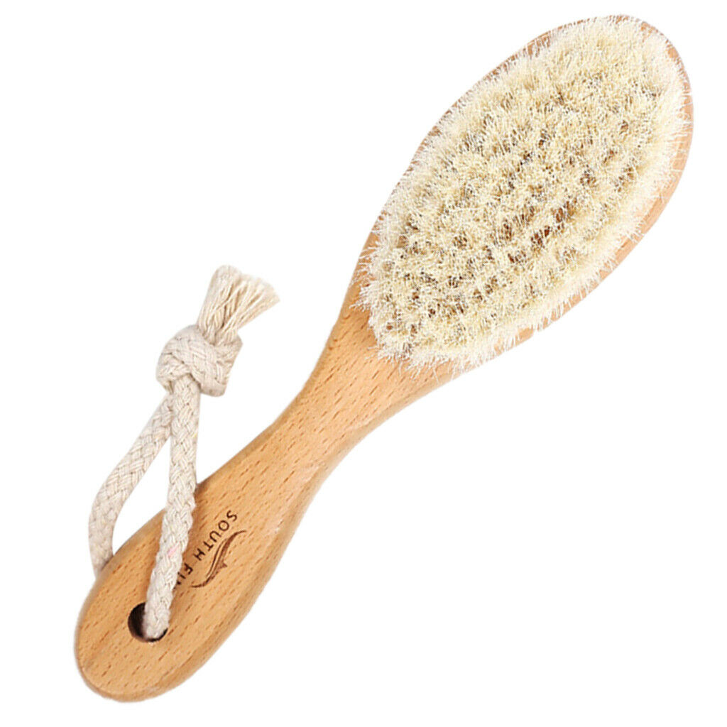 2 Packs Beech Wood Dry Brushing Body Exfoliating Massage Brush Skin Exfoliator