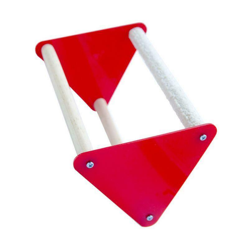 Bird Perch Bracket Bite Grinder Claw Fun Toys Parrot Triangle Acrylic Stand