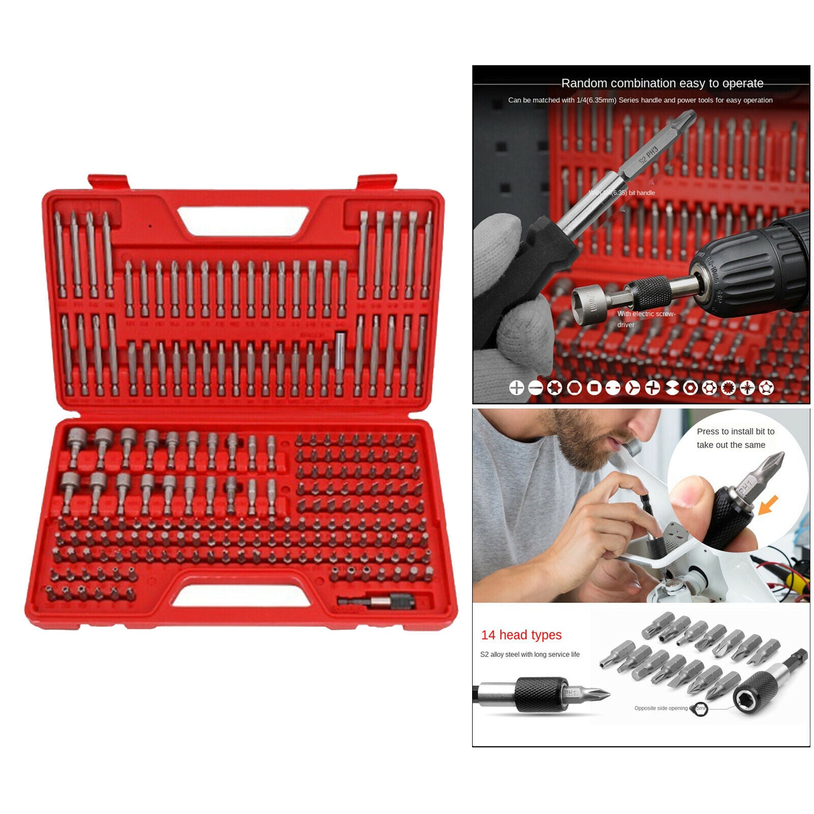208 in 1 Screwdriver Bits Kit Alloy Security Bit Repairing with Storage Box for