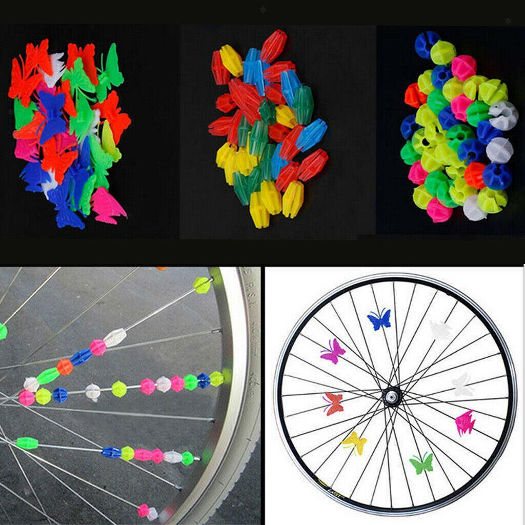 Bike Wheel Spoke Beads Kit Set - 62Pcs Cute Biking Cycling Accessories for Kids