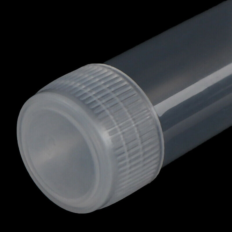 100Pcs 5ml Plastic Test Tubes Screw Cap Bottles For School Chemistr Fx
