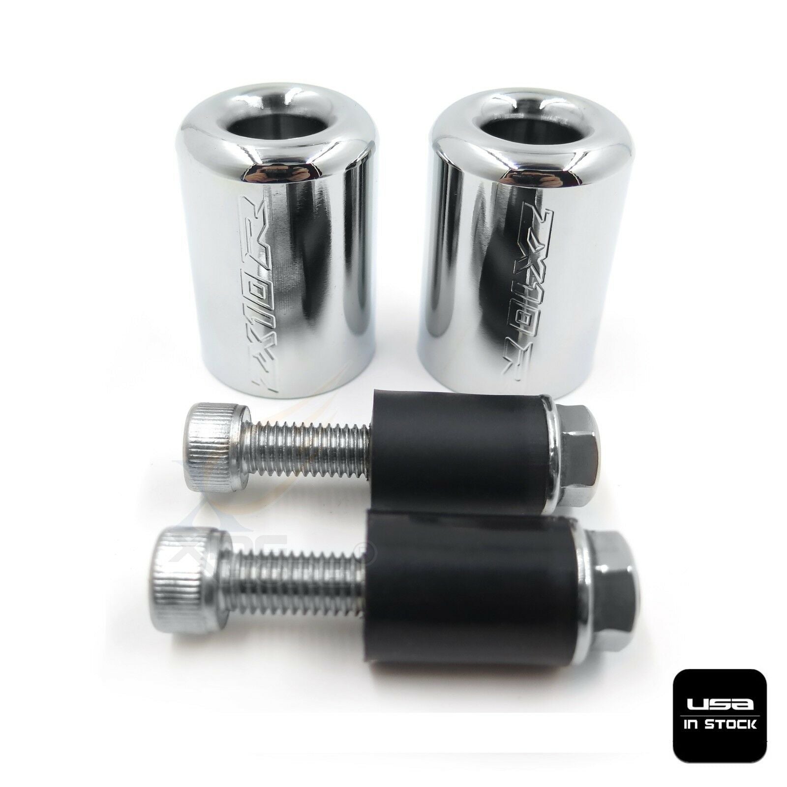 Chrome Bar End Slider Kit Rubber for Kawasaki Ninja ZX6R 95-12 ZX6RR 03-12