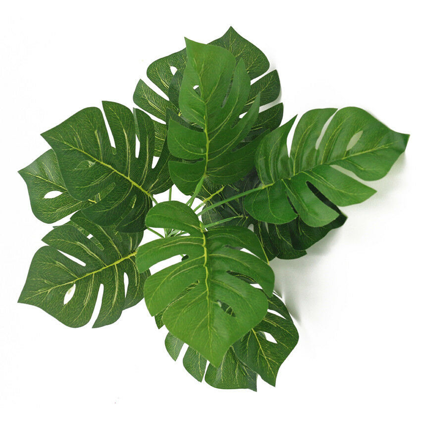 2021 Artificial Palm Leaves Faux Monstera Safari Hawaiian Plant Decorations
