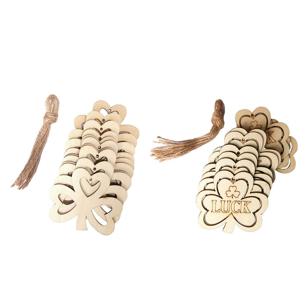 20Pack Cutout Wood   Slice Hanging Pendant Home Xmas Tree Craft Decorations