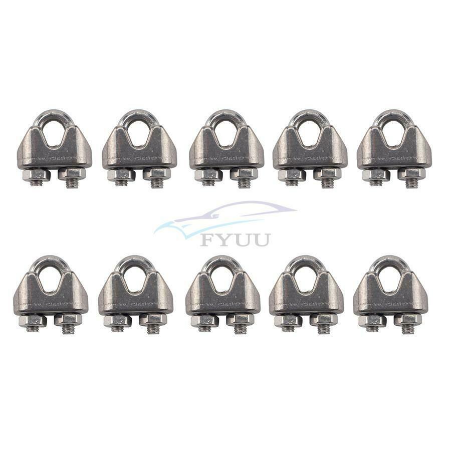 40PCS Universal 304 Stainless Steel Polished Wire Rope Cable Clamp Tool Kit