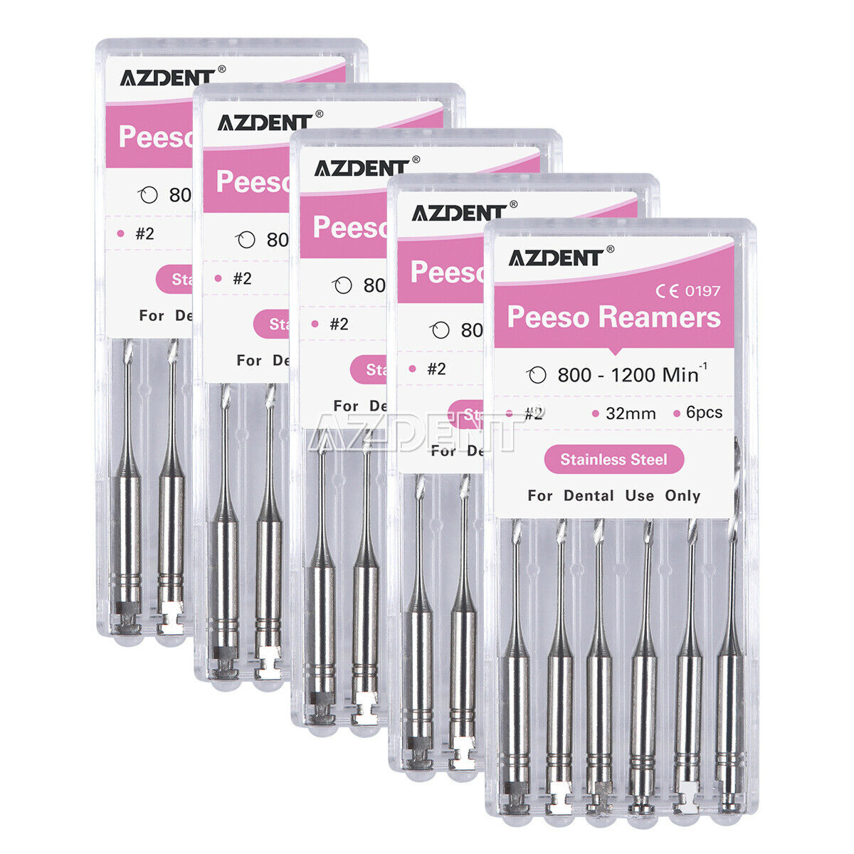 10 X Dental Peeso Reamer Root Canal Drill Bur 32mm #2 Stainless Steel for Endo