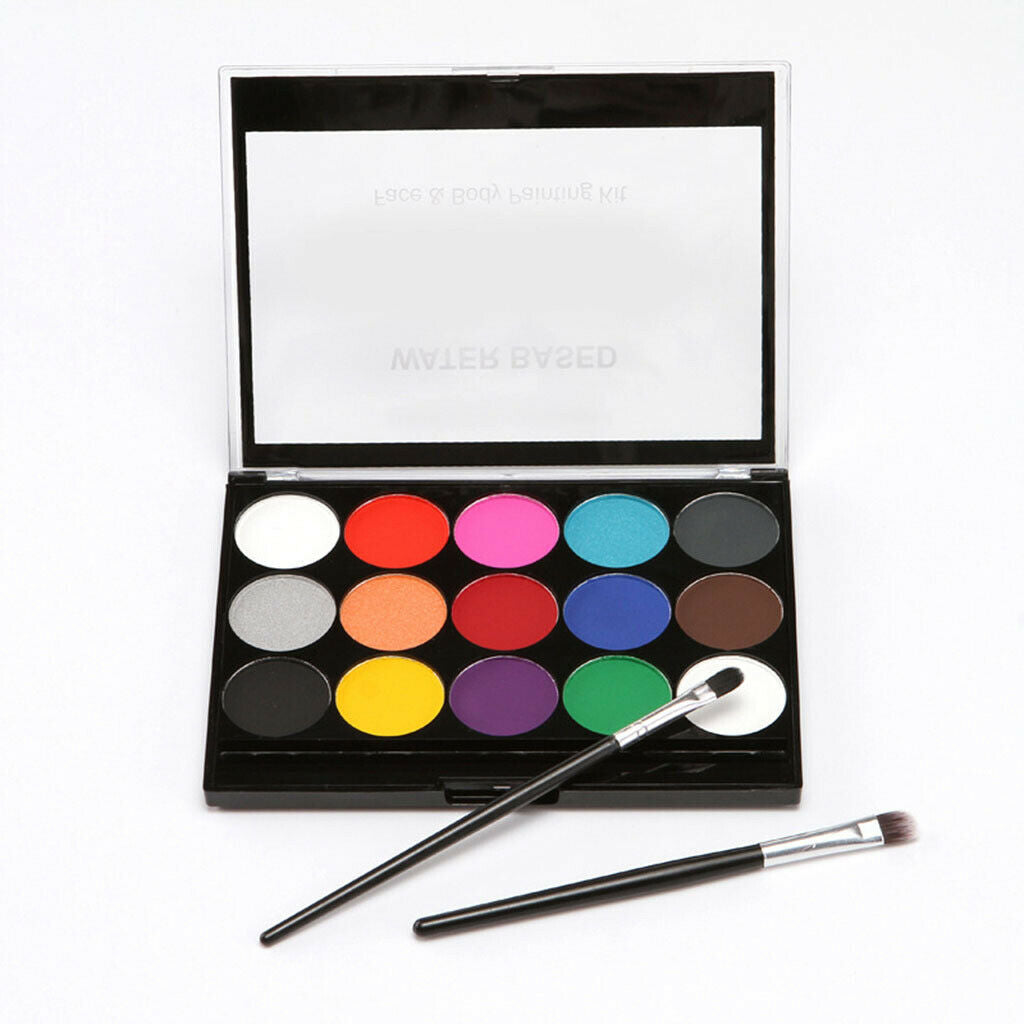 15 Colors Face Paint with Brushes, Professional Face Painting Kits for Kids