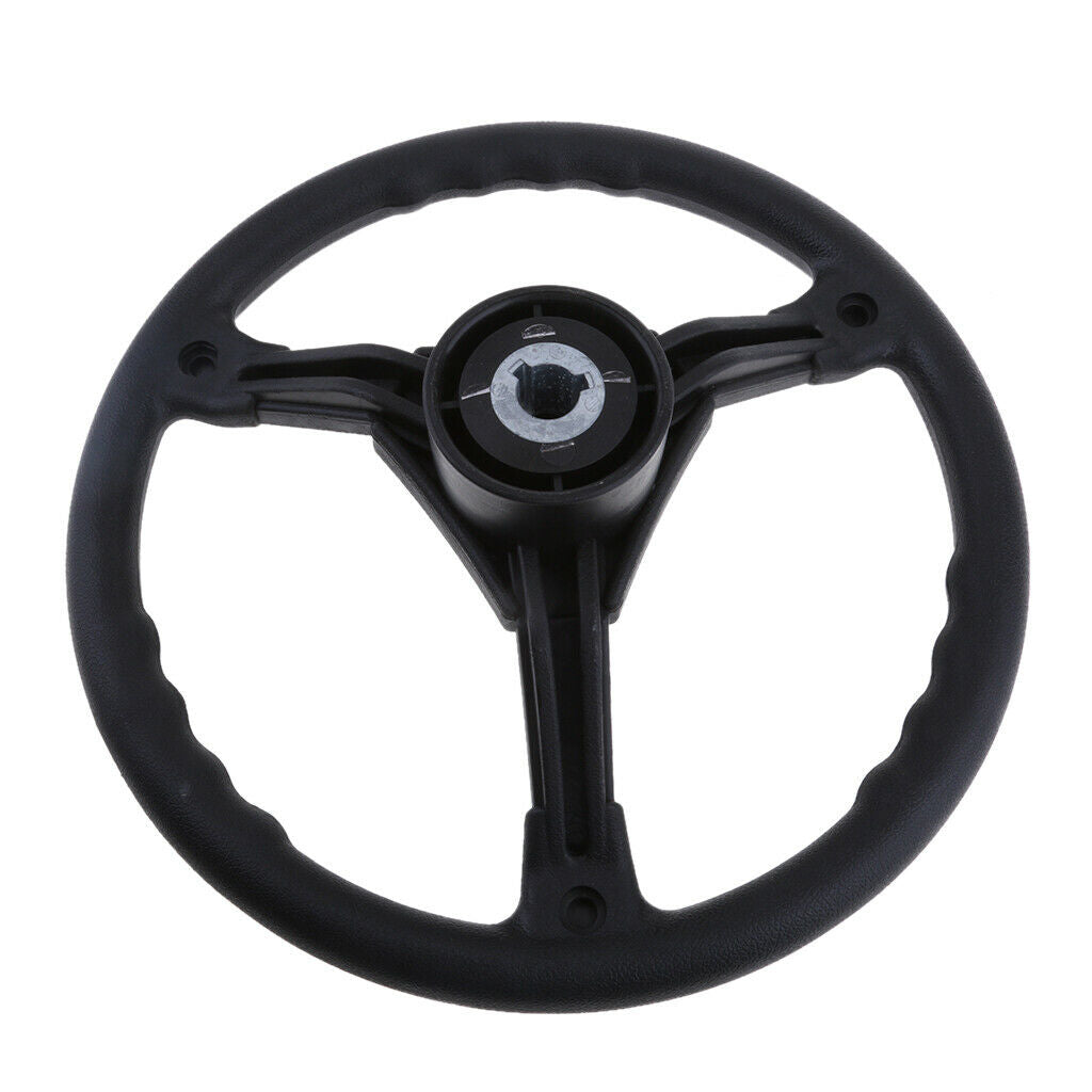 340mm Boat Marine Yacht Plastic Steering Wheel with 3 Spoke - Black