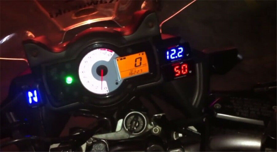 Blue LCD Digital Water Temp Thermometer Gauge Meter For Motorcycle Scooter ATV