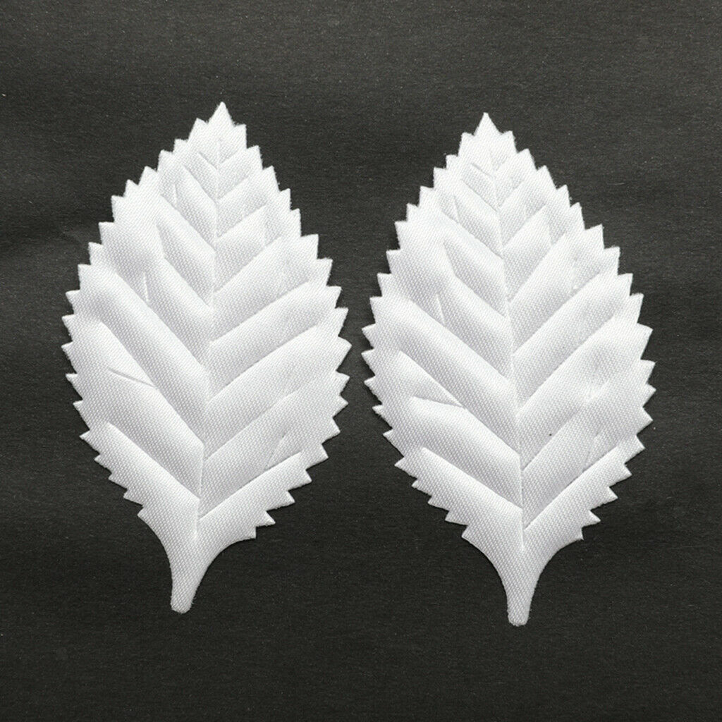 100 Piece Artificial Rose Leaves Applique Scrapbooking DIY Craft White
