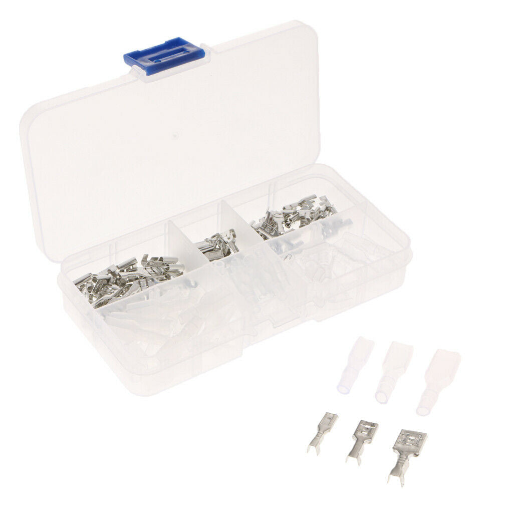 120 Pieces 2.8mm/4.8mm/6.3mm Crimp Insulating Terminal Female Spade Connector