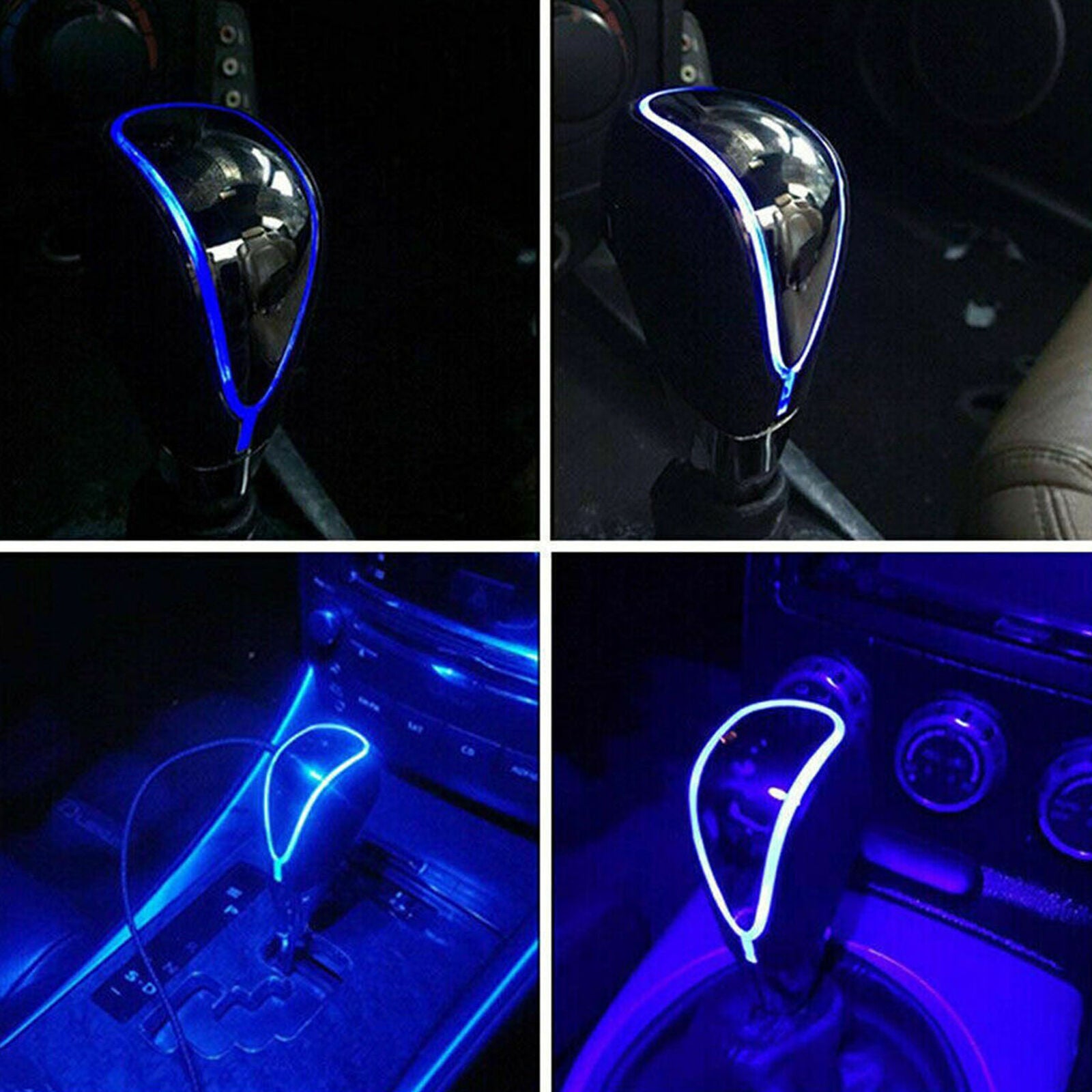 Car Gear Shift Knob Head LED Light Touch Activated Sensor USB Charging Handle