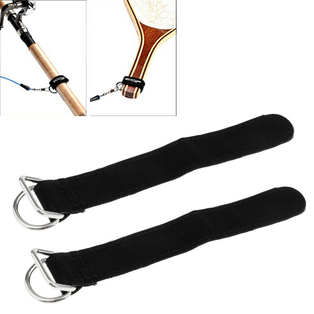 2pcs Fishing Rod Tie Strap Belt Rod Protector for Landing Net, Boat Kayak