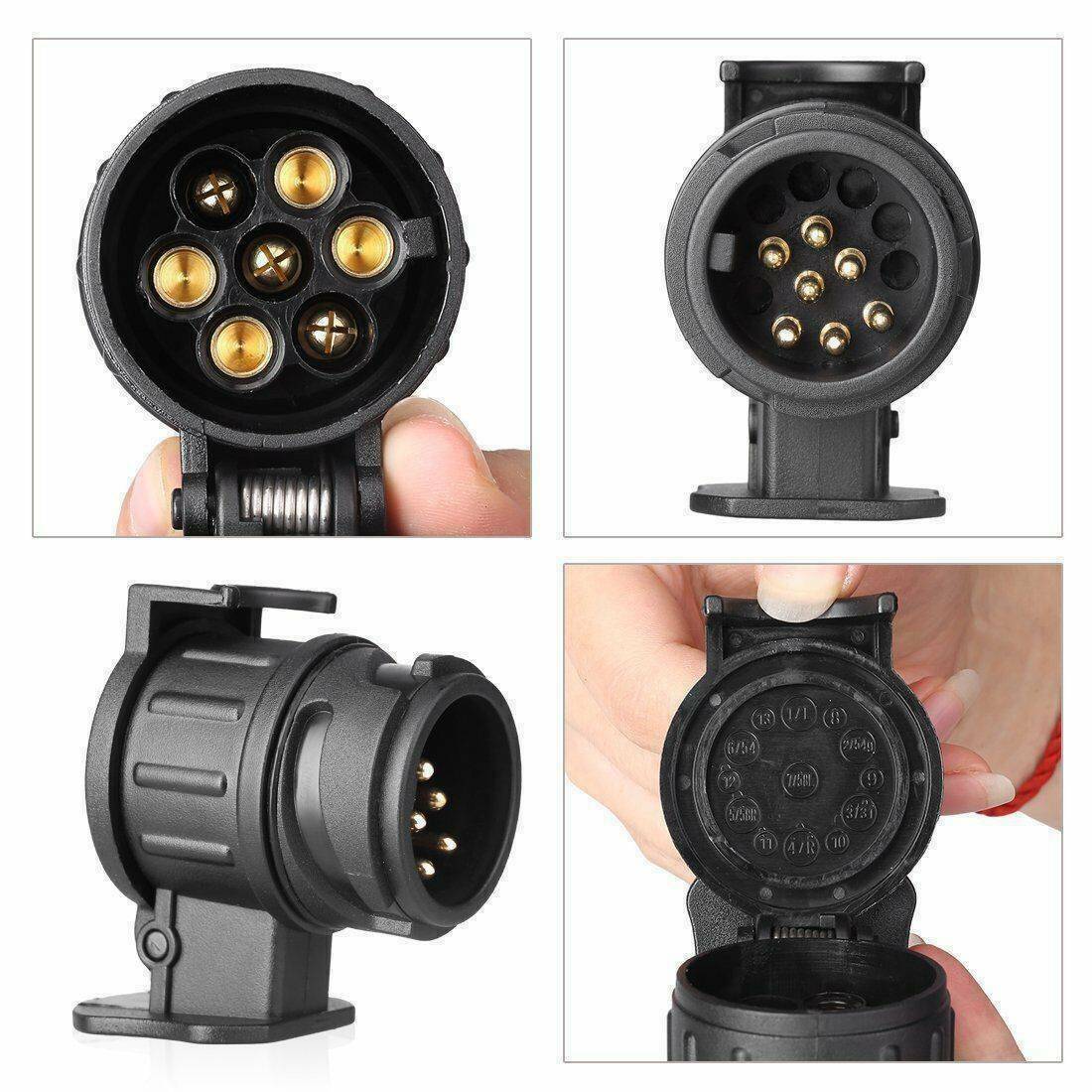 13 To 7 Pin Plug Adapter Trailer Connector 12V Towbar Towing Plugs Socket
