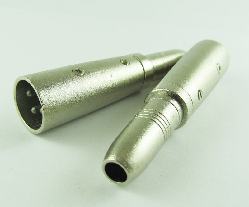 2 pcs Stereo 1/4 inch 6.35mm Jack to XLR 3pin Male Audio Adapter Connector