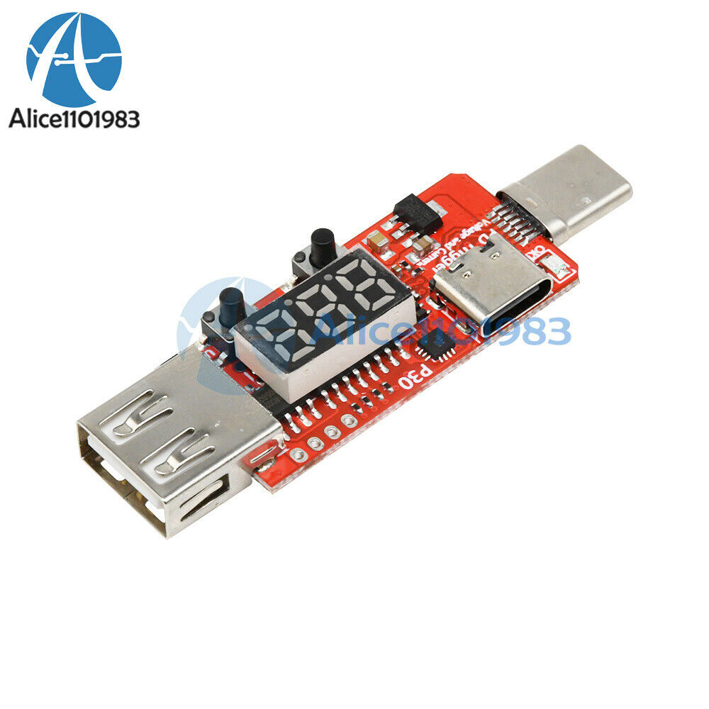 Type-C Fast Charge Digital Display Voltmeter Ammeter Trigger Detector USB PD3.0