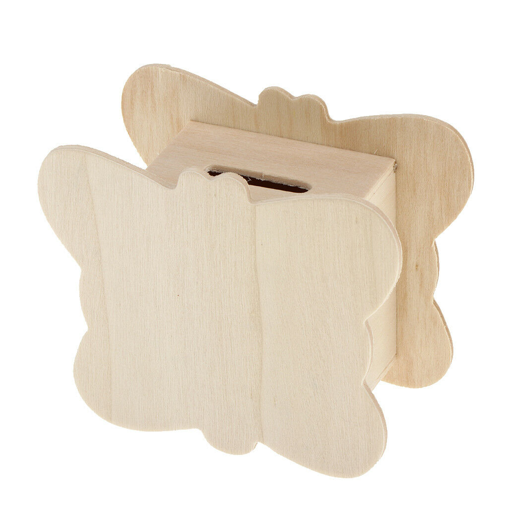 Wooden Butterfly Educational Toys for Kids DIY Personalized Coin Saving Box