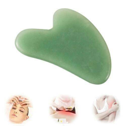 Natural Gua Sha Jade Green Quartz Stone Face Board Tool Heart Shape Massage-Tool