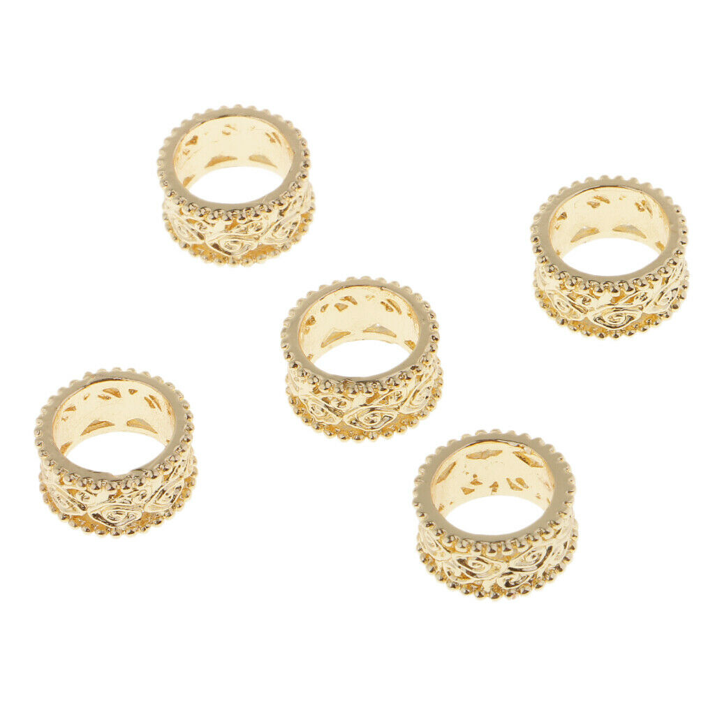 5 Pcs Metal Golden Spacer Loose Beads Jewelry Making Craft DIY