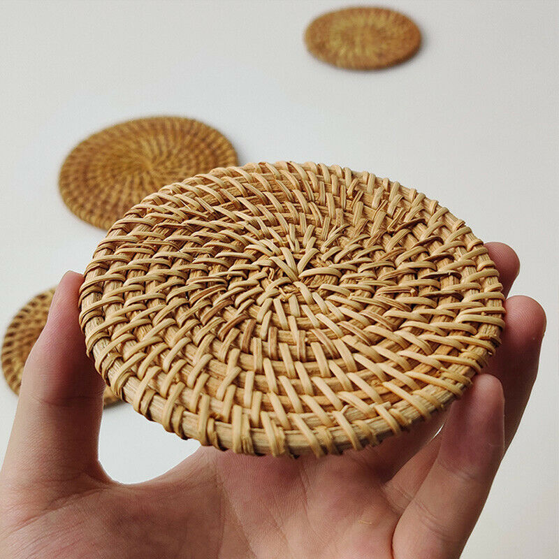 Placemat Pad Coasters Kitchen Table Mats rattan coaster Bowl Mats InsulationFCA