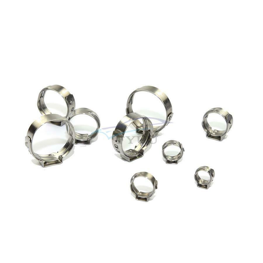 120PC Universal Stainless Steel Single Lug O Type Hydraulic Hose Clamp 5.8-21mm