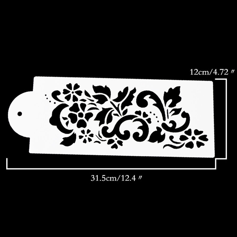 4PCS Flowers Fondant Cake Stencil Kitchen Cupcake Template Mold Baking To.l8