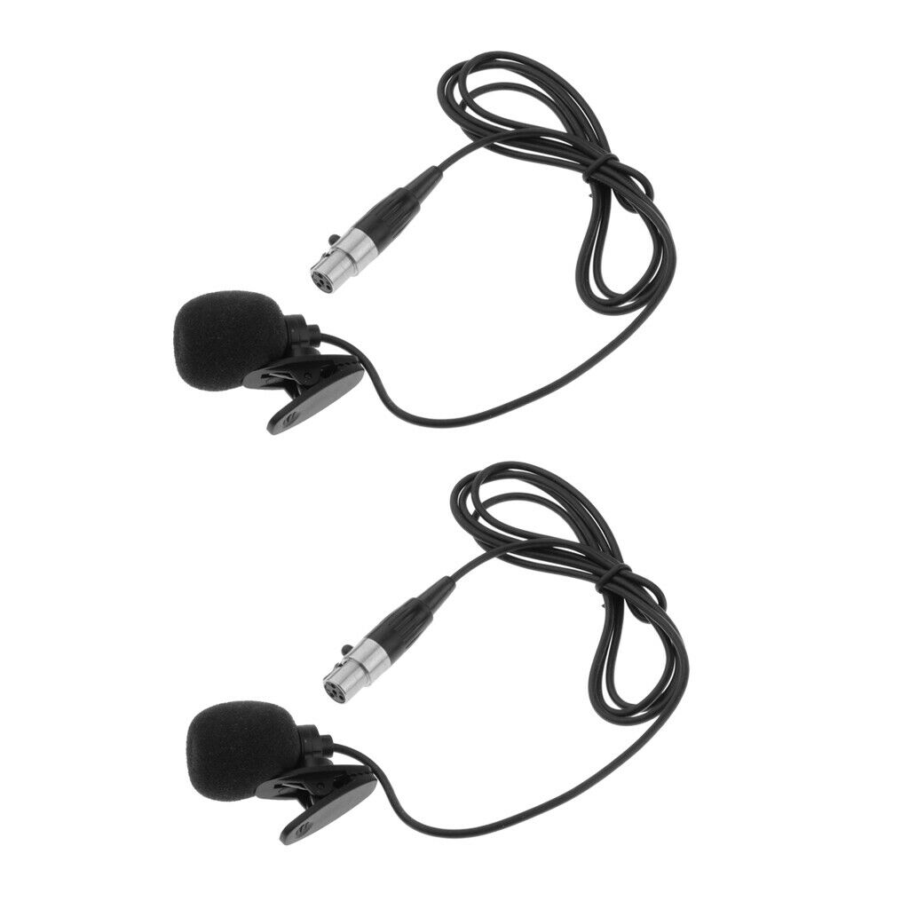2 Packs 4 Pin Lavalier Microphone Metal Tie Clip for Wireless Transmitter