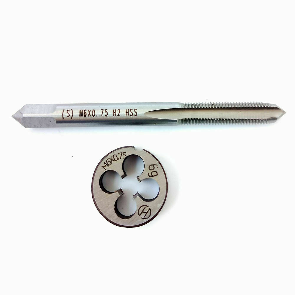Tap M6 × 0.75 + die M6 × 0.75 brand HSS Metric Straight Flute Thread Screw
