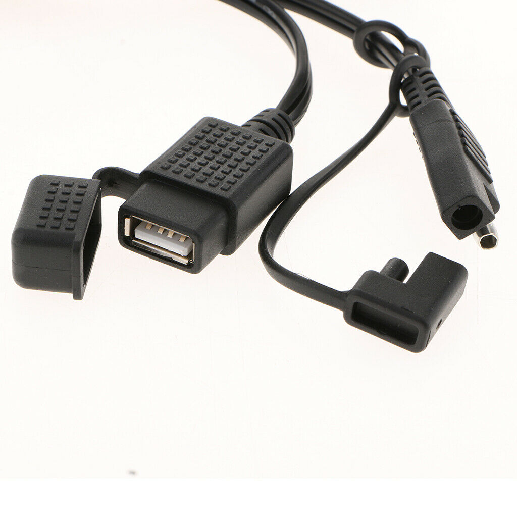 12-24V Solar Panel Battery SAE Plug to USB Female Extension Cable 3.3Ft