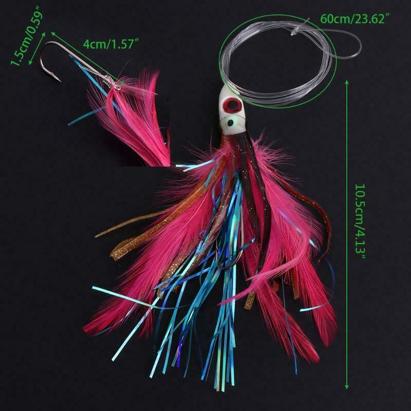 Fishing Bait With Lead Head Line Feather Lure Octopus Trolling Skirt Accessories