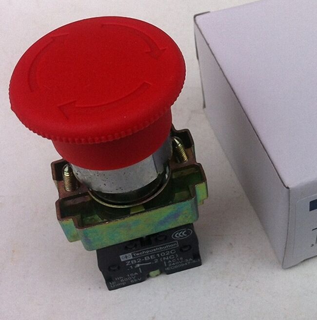 2Pcs Red Sign Emergency Stop Push Button 600V Switch [M1]