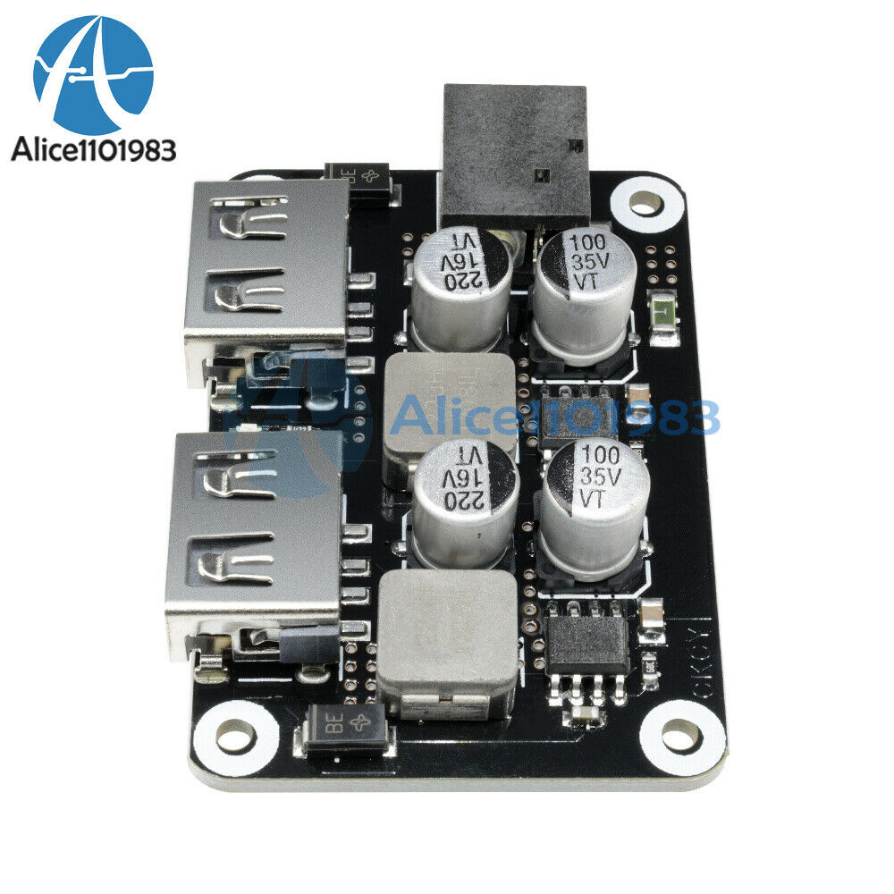 Dual Double USB 6-30V 2.4A Fast Charger Buck Step Down Module 24W Car Board Kit