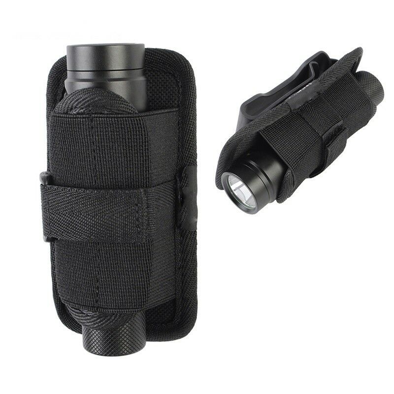 Rotatable Clip Flashlight Pouch Holster Torch Case Belt Cover Portable