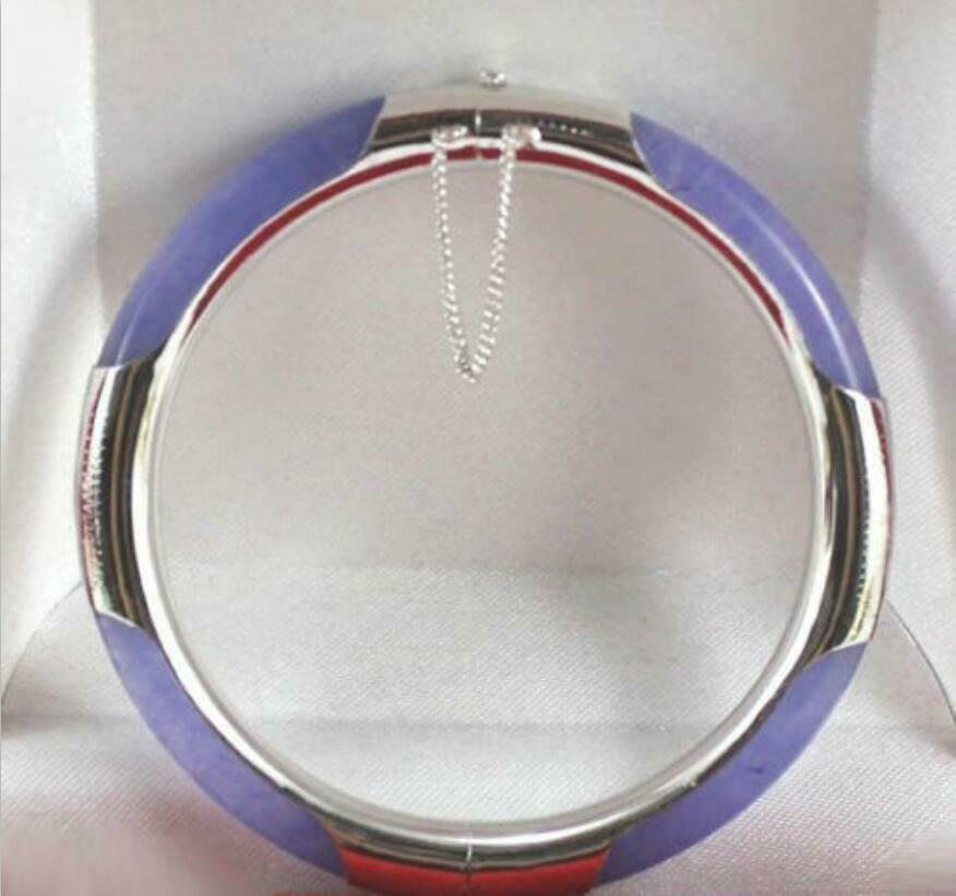 18KGP Natural Fashion Purple Jade Bangle Bracelet
